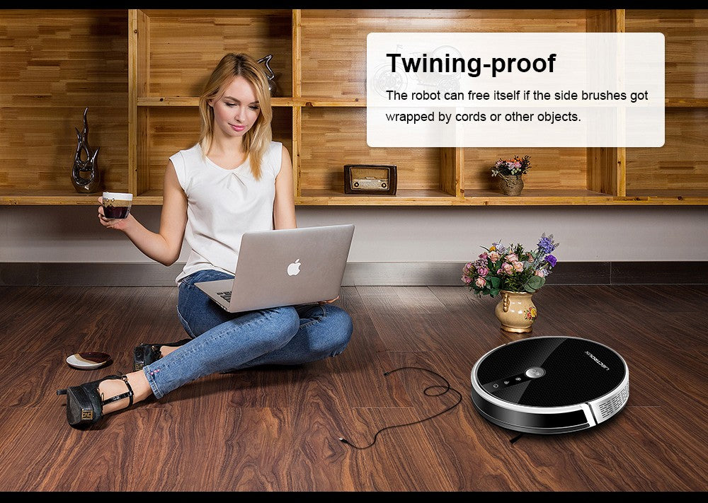 Robotický vysavač LIECTROUX C30B 6000Pa Sání s AI mapovou navigací 2500mAh baterie Inteligentní oddíl Elektrická nádrž na vodu Ovládání APP - Černá