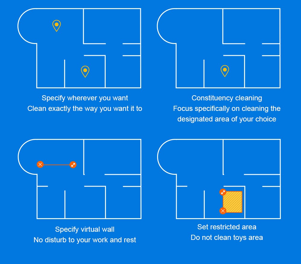 Robotický vysavač Liectroux G7, sací výkon 6500 Pa, laserová navigace, baterie 5200 mAh, výdrž 180 minut - černý, zástrčka EU