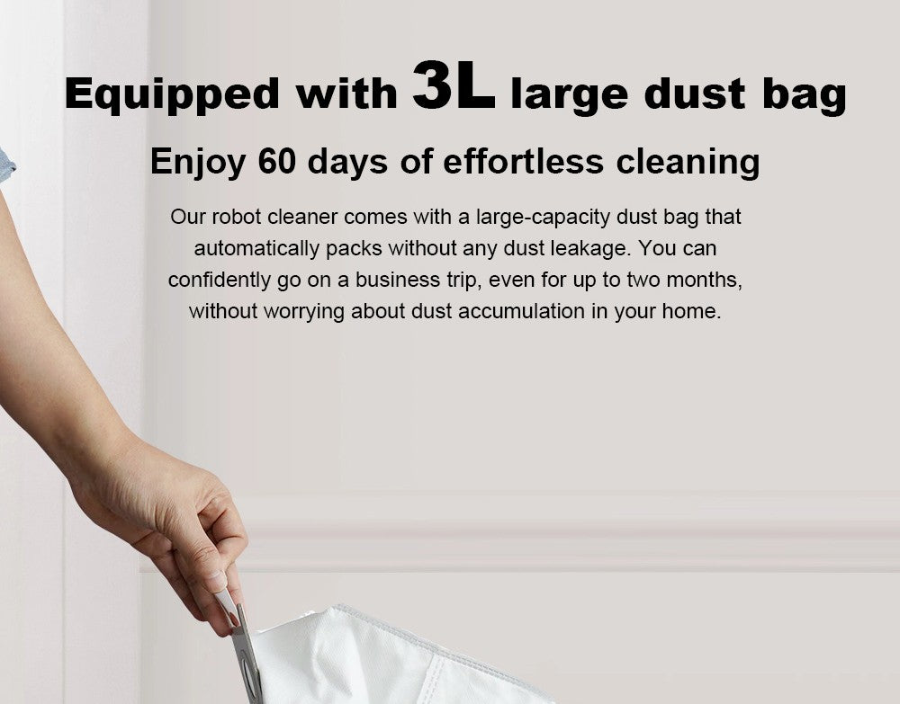 Robotický vysavač Liectroux G7, sací výkon 6500 Pa, laserová navigace, baterie 5200 mAh, výdrž 180 minut - černý, zástrčka EU