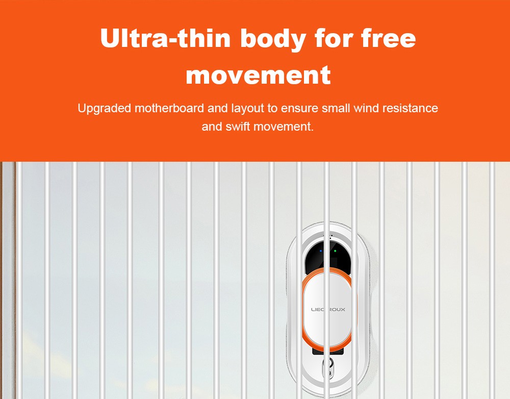 Liectroux HCR-09 robotický čistič oken, sací výkon 2800 Pa, 3 automatické režimy čištění, funkce UPS, detekce okrajů, dálkové ovládání