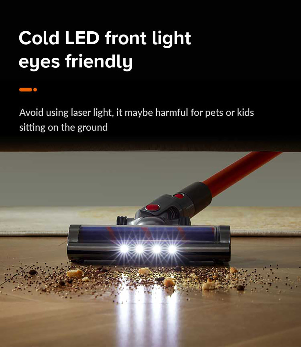 Bezdrátový tyčový vysavač Liectroux i10, inteligentní senzor prachu, 250W BLDC, sací tlak 27 kPa, barevný dotykový displej, LED přední světlo, doba provozu 45 minut, na koberce, podlahy, auto a zvířecí chlupy