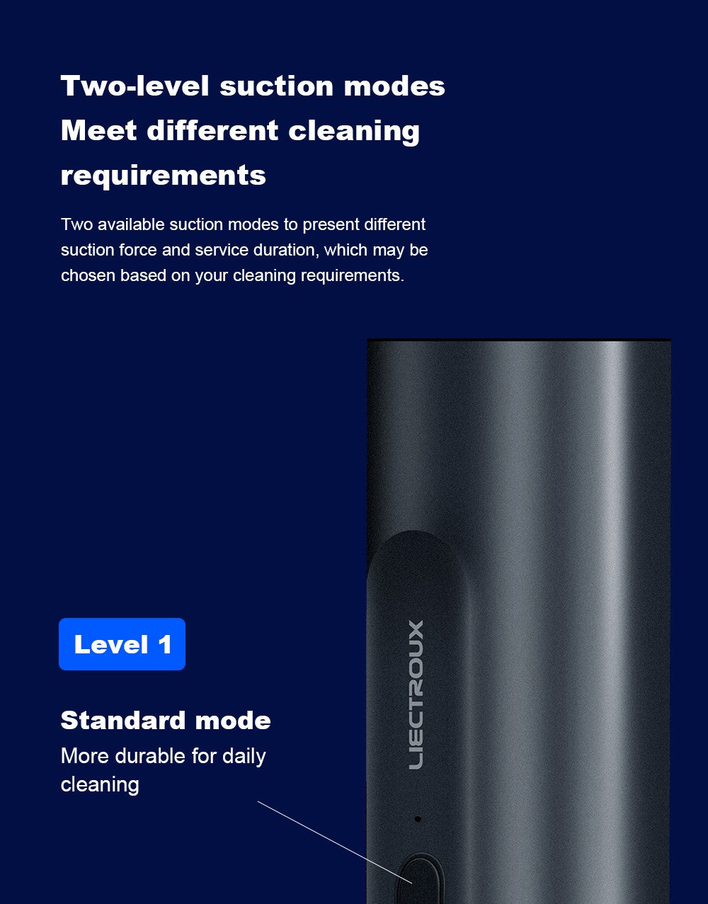 Ruční vysavač Liectroux i5, silný sací výkon 12 000 W, baterie 2500 mAh, doba provozu až 35 minut, bezkartáčový motor, nízká hlučnost, nádoba na prach 120 ml, úklid domácnosti a vozidel