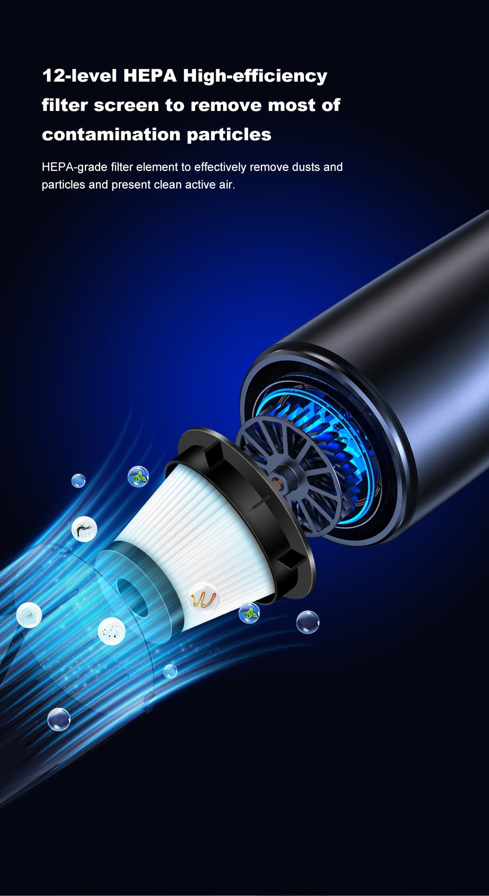 Ruční vysavač Liectroux i5, silný sací výkon 12 000 W, baterie 2500 mAh, doba provozu až 35 minut, bezkartáčový motor, nízká hlučnost, nádoba na prach 120 ml, úklid domácnosti a vozidel