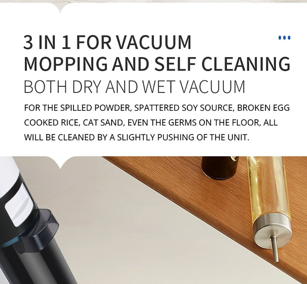 Bezdrátový mokro-suchý vysavač Liectroux i7 Pro, sací výkon 14000 Pa, samočisticí, samoschnoucí, nádrž na čistou vodu 600 ml, doba provozu 35 minut, LED displej, hlasové ovládání, nízká hlučnost