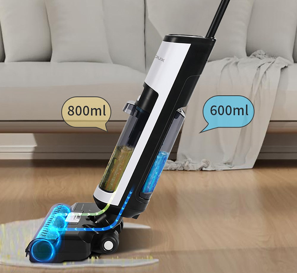 Bezdrátový mokro-suchý vysavač Liectroux i7 Pro, sací výkon 14000 Pa, samočisticí, samoschnoucí, nádrž na čistou vodu 600 ml, doba provozu 35 minut, LED displej, hlasové ovládání, nízká hlučnost