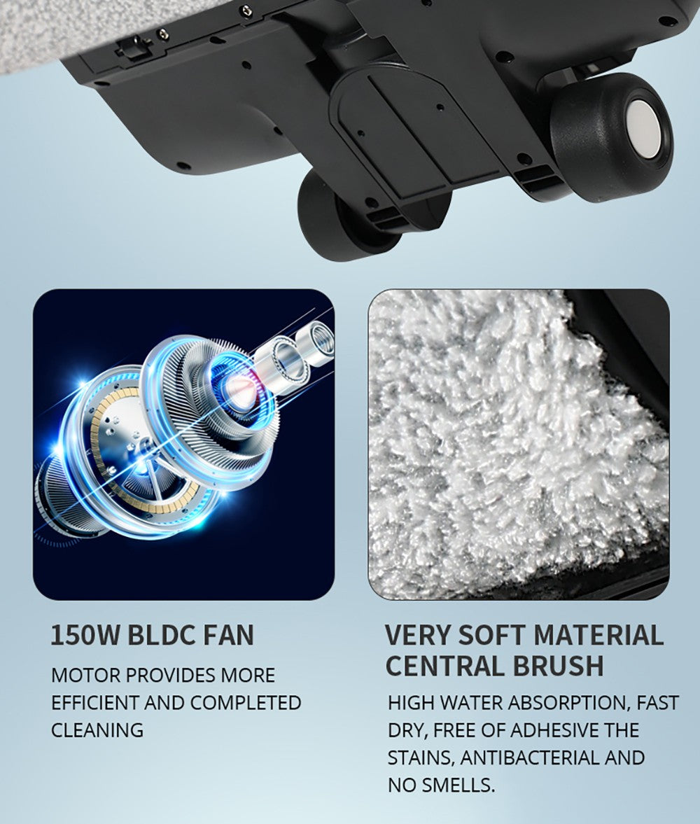 Bezdrátový mokro-suchý vysavač Liectroux i7 Pro, sací výkon 14000 Pa, samočisticí, samoschnoucí, nádrž na čistou vodu 600 ml, doba provozu 35 minut, LED displej, hlasové ovládání, nízká hlučnost