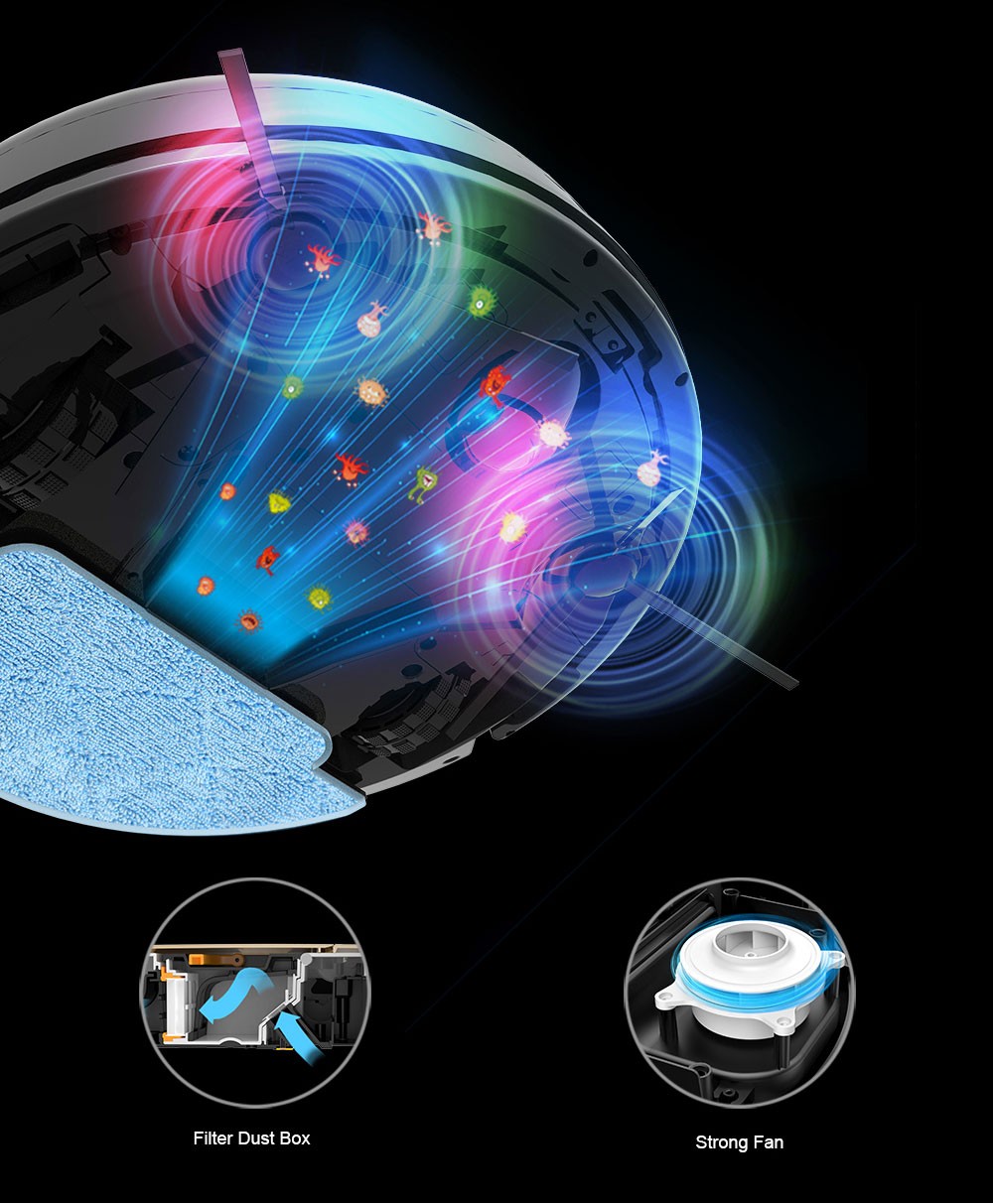 Robotický vysavač Liectroux L200, max. sací výkon 4000 Pa, chytré mapování, 230ml nádržka na vodu s elektrickým ovládáním, doba provozu až 120 minut, ovládání pomocí aplikace/hlasu, nižší hlučnost