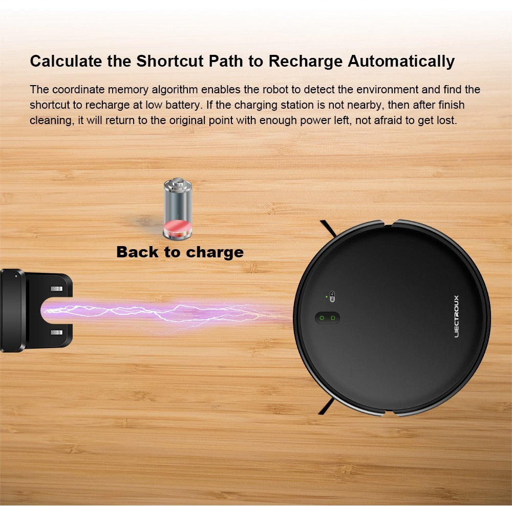 Robotický vysavač Liectroux L200, max. sací výkon 4000 Pa, chytré mapování, 230ml nádržka na vodu s elektrickým ovládáním, doba provozu až 120 minut, ovládání pomocí aplikace/hlasu, nižší hlučnost