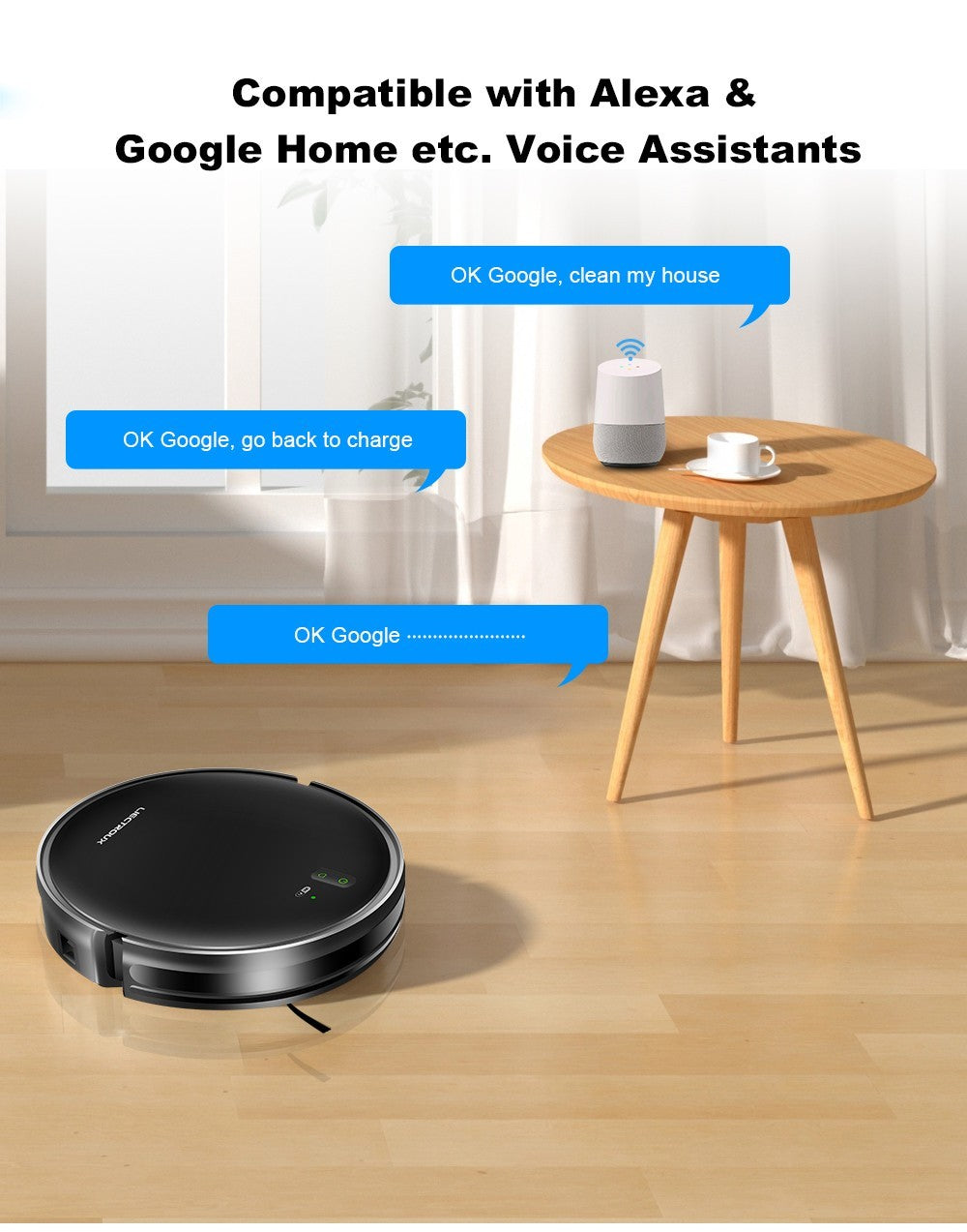 Robotický vysavač Liectroux L200, max. sací výkon 4000 Pa, chytré mapování, 230ml nádržka na vodu s elektrickým ovládáním, doba provozu až 120 minut, ovládání pomocí aplikace/hlasu, nižší hlučnost