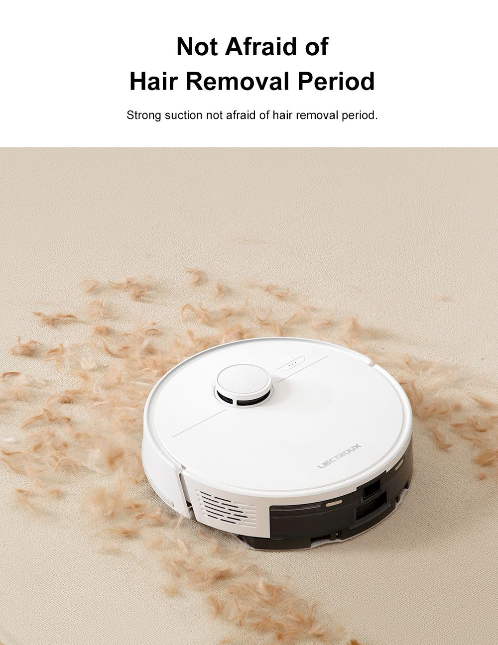 Robotický vysavač Liectroux M70 Pro Lidar se samovyprazdňovacím košem, úložištěm map na více podlaží, silným sacím tlakem 6500 Pa, baterií 3200 mAh, max. výdrží 175 minut, chytrou aplikací a hlasovým ovládáním, 3l sáčkem na prach, bílý