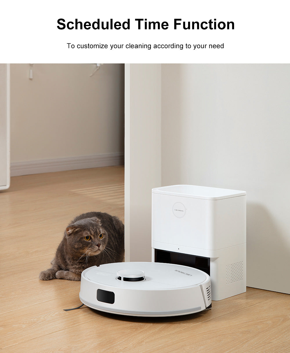 Robotický vysavač Liectroux M70 Pro Lidar se samovyprazdňovacím košem, úložištěm map na více podlaží, silným sacím tlakem 6500 Pa, baterií 3200 mAh, max. výdrží 175 minut, chytrou aplikací a hlasovým ovládáním, 3l sáčkem na prach, bílý