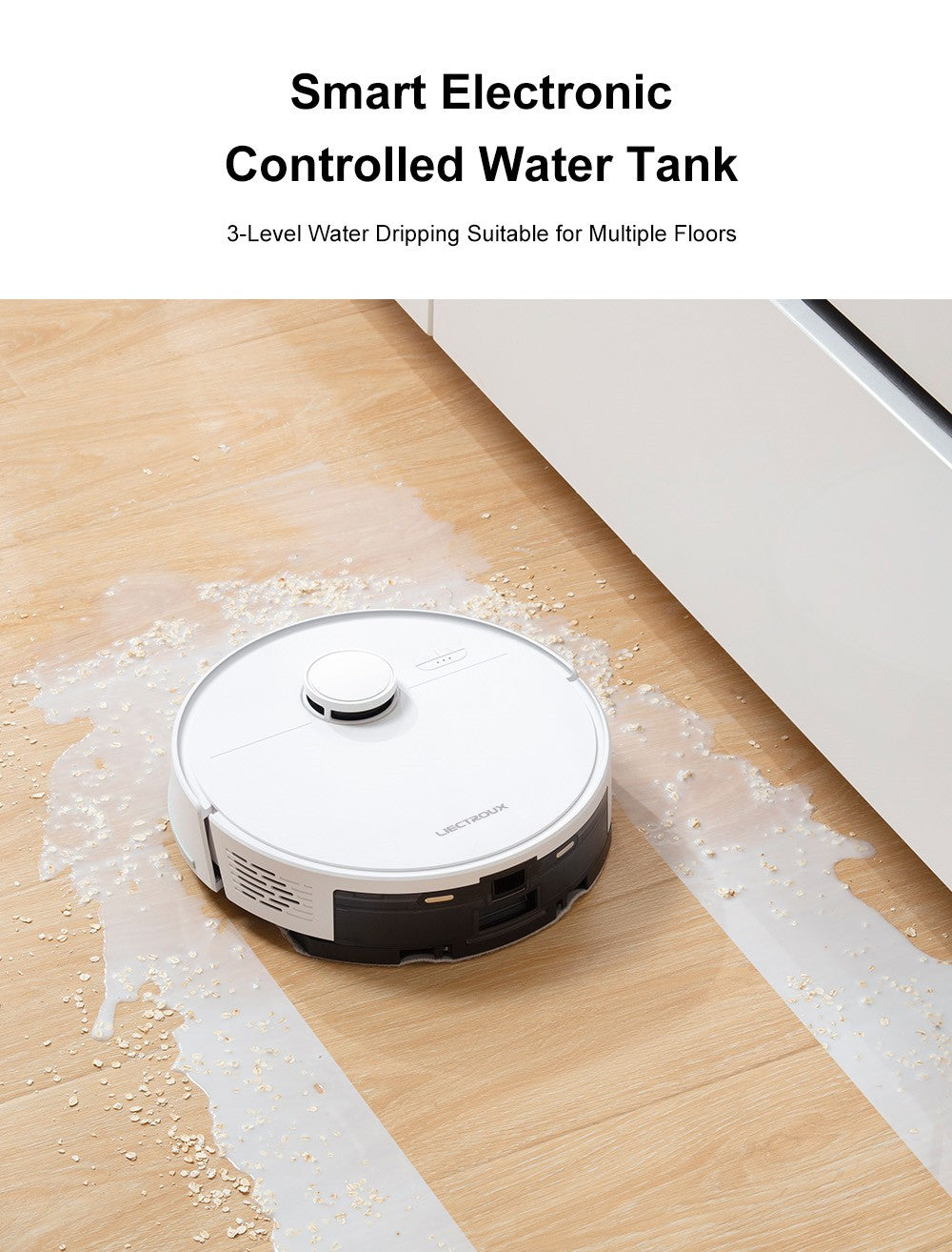 Robotický vysavač Liectroux M70 Pro Lidar se samovyprazdňovacím košem, úložištěm map na více podlaží, silným sacím tlakem 6500 Pa, baterií 3200 mAh, max. výdrží 175 minut, chytrou aplikací a hlasovým ovládáním, 3l sáčkem na prach, bílý