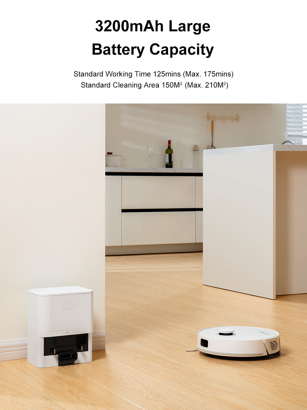 Robotický vysavač Liectroux M70 Pro Lidar se samovyprazdňovacím košem, úložištěm map na více podlaží, silným sacím tlakem 6500 Pa, baterií 3200 mAh, max. výdrží 175 minut, chytrou aplikací a hlasovým ovládáním, 3l sáčkem na prach, bílý
