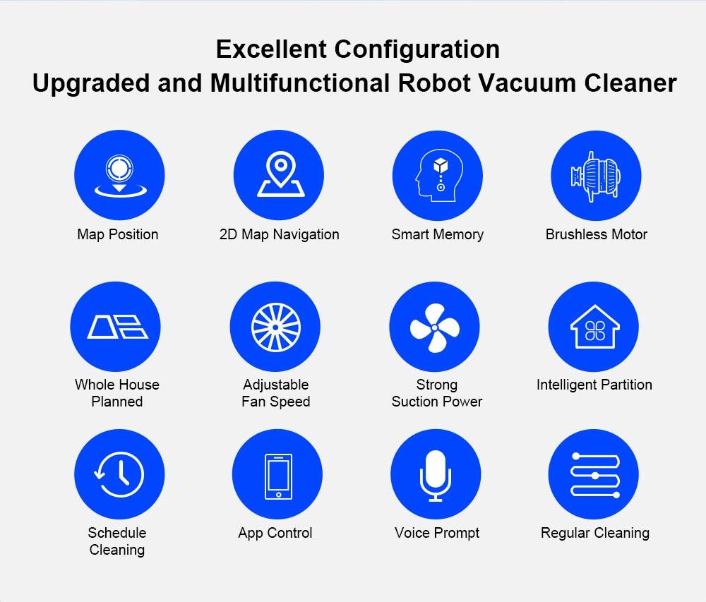 Robotický vysavač LIECTROUX M7S Pro, 2D navigace s mapou, baterie 4400 mAh, výdrž 110 minut, suché i mokré vytírání - černý