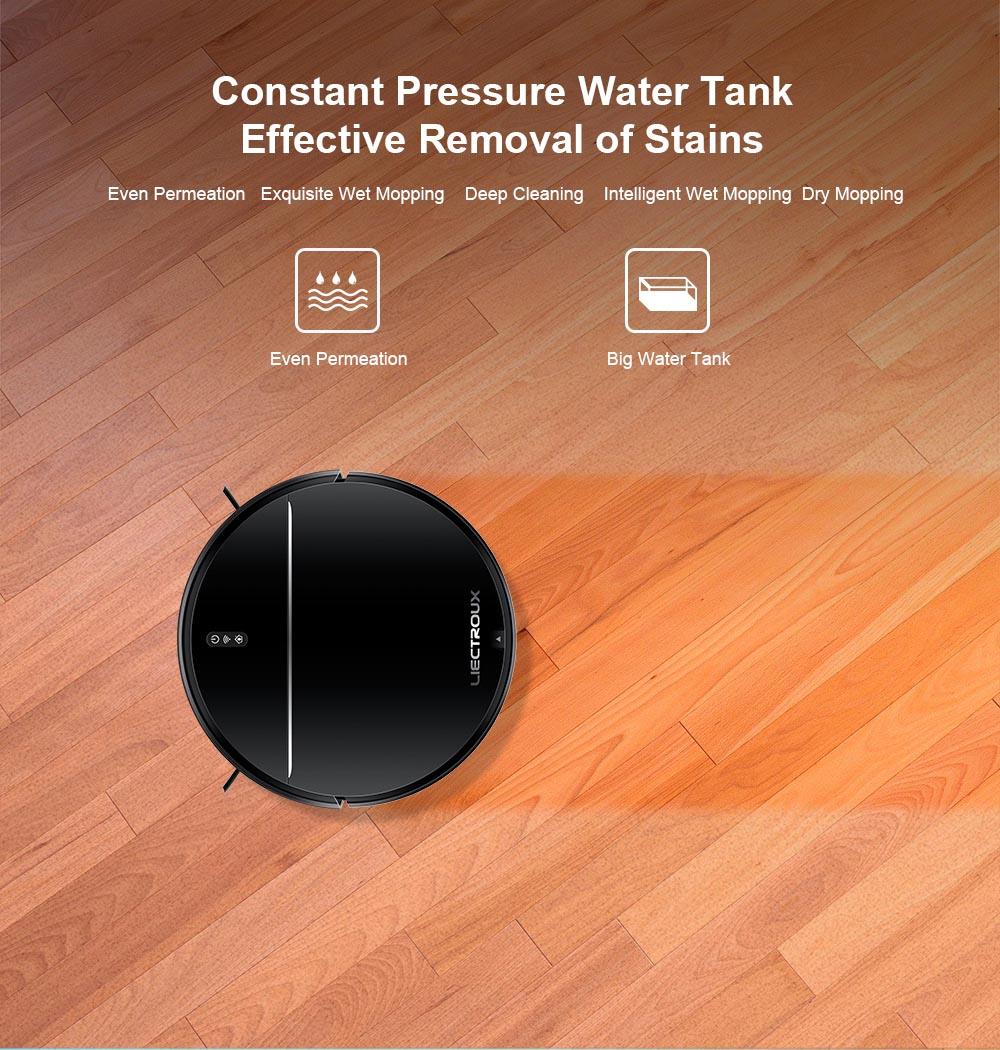 Robotický vysavač LIECTROUX M7S Pro, 2D navigace s mapou, baterie 4400 mAh, výdrž 110 minut, suché i mokré vytírání - černý