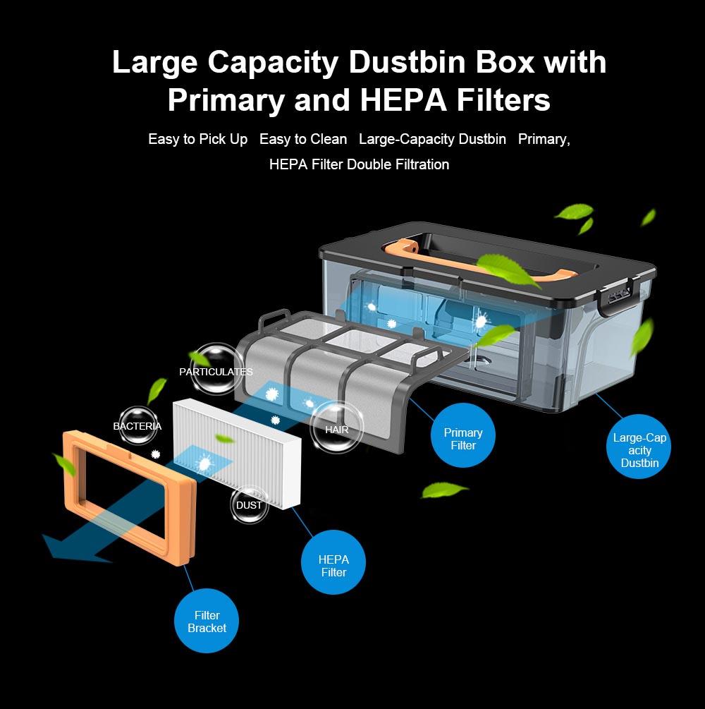 Robotický vysavač LIECTROUX M7S Pro, 2D navigace s mapou, baterie 4400 mAh, výdrž 110 minut, suché i mokré vytírání - černý