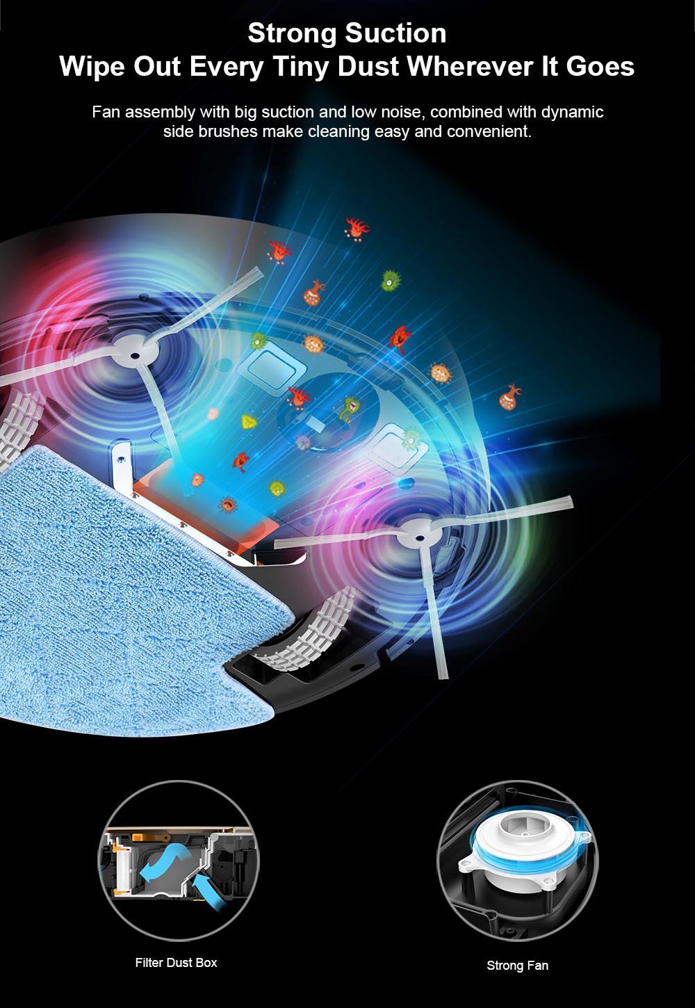 Robotický vysavač LIECTROUX M7S Pro, 2D navigace s mapou, baterie 4400 mAh, výdrž 110 minut, suché i mokré vytírání - černý