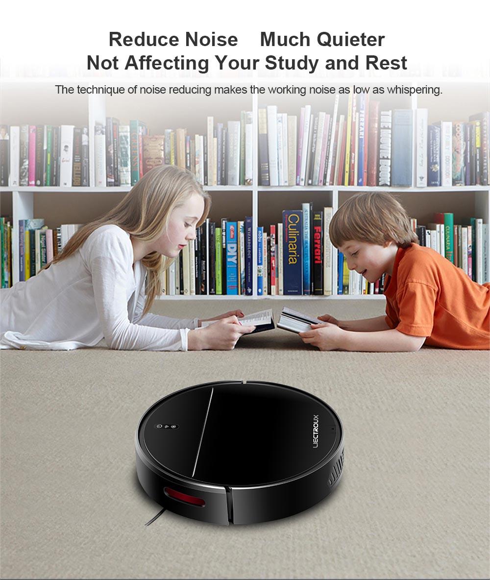 Robotický vysavač LIECTROUX M7S Pro, 2D navigace s mapou, baterie 4400 mAh, výdrž 110 minut, suché i mokré vytírání - černý