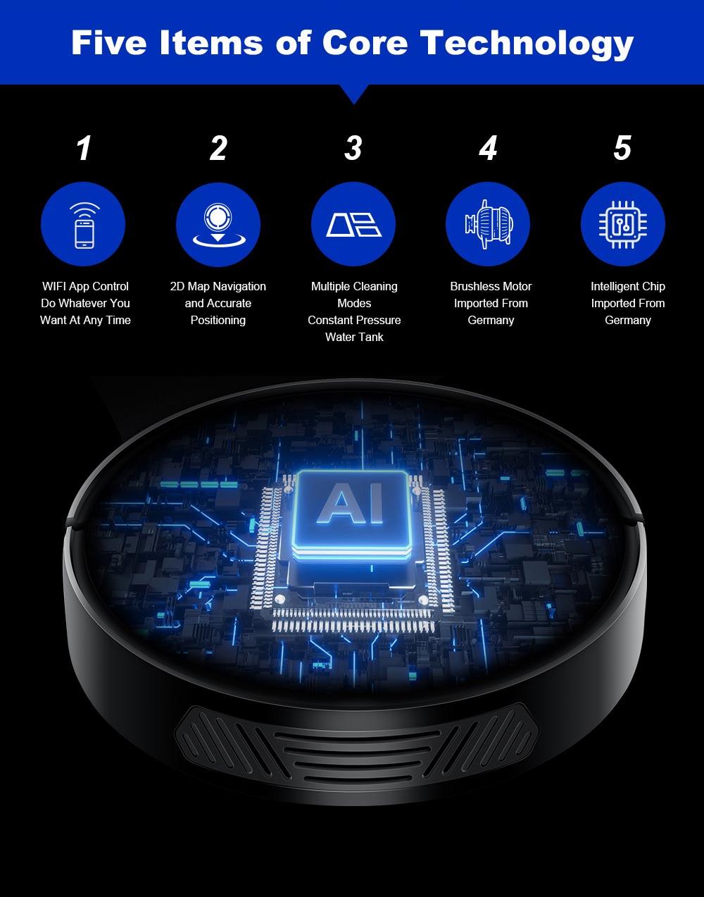 Robotický vysavač LIECTROUX M7S Pro, 2D navigace s mapou, baterie 4400 mAh, výdrž 110 minut, suché i mokré vytírání - černý