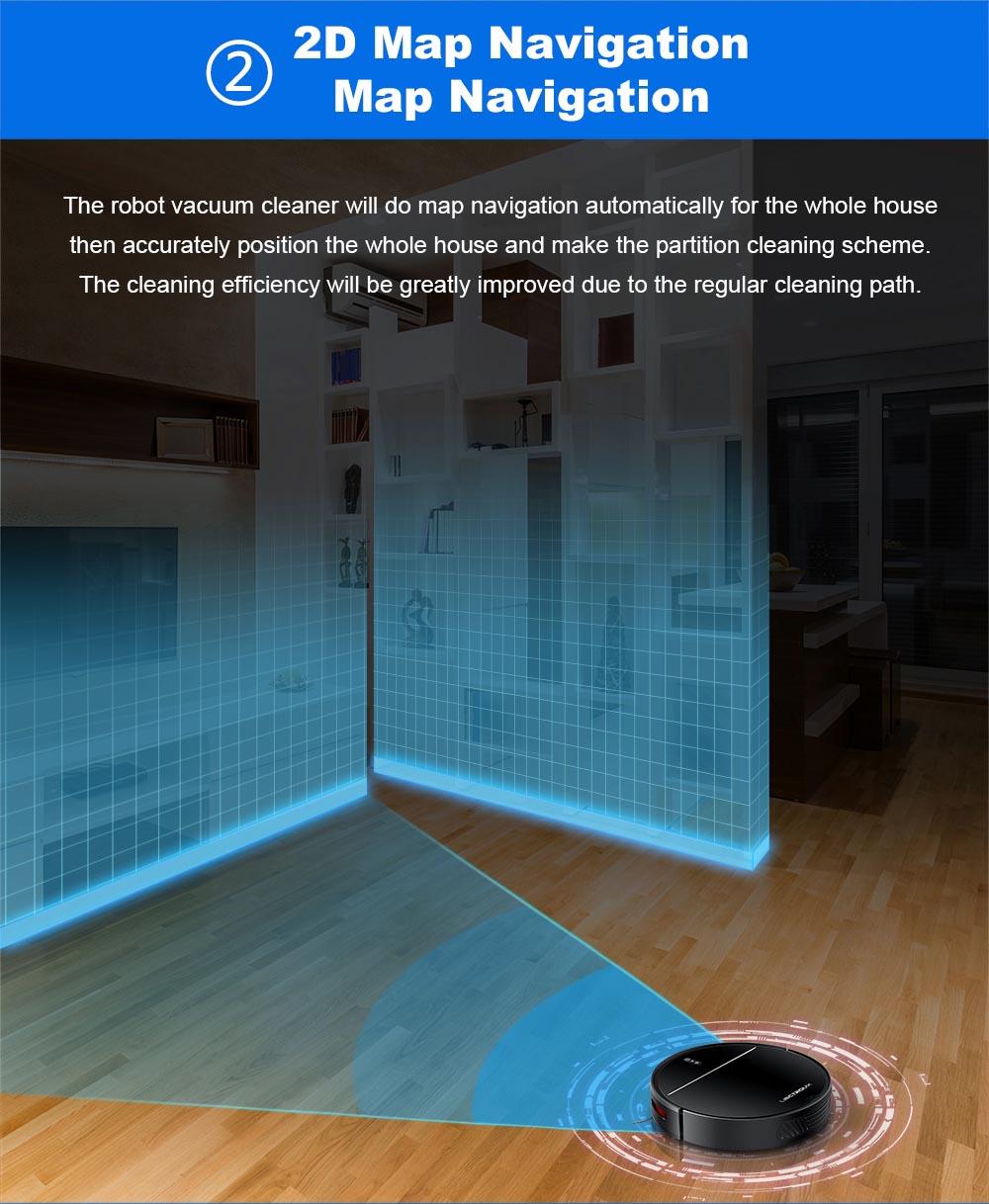 Robotický vysavač LIECTROUX M7S Pro, 2D navigace s mapou, baterie 4400 mAh, výdrž 110 minut, suché i mokré vytírání - černý