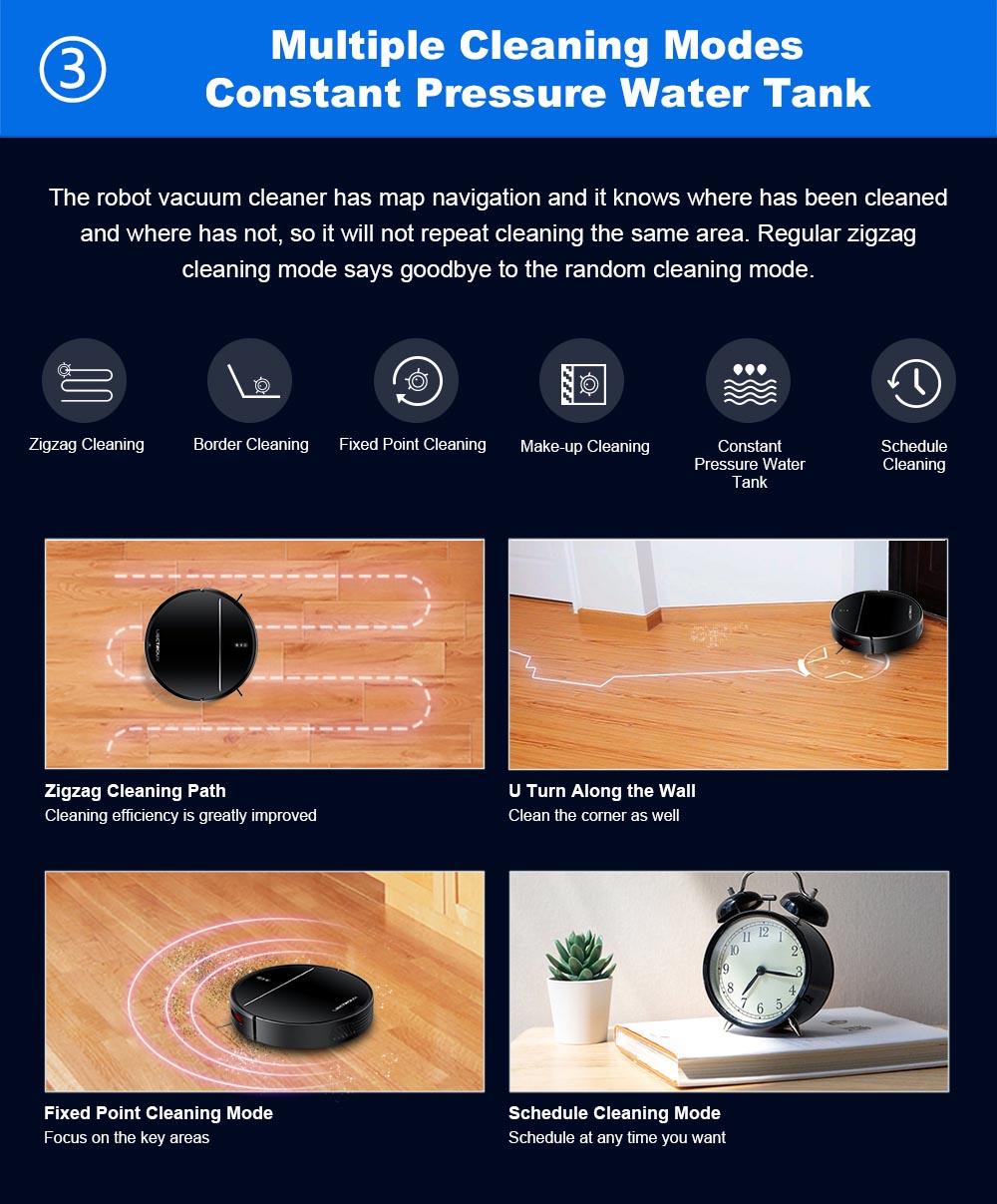 Robotický vysavač LIECTROUX M7S Pro, 2D navigace s mapou, baterie 4400 mAh, výdrž 110 minut, suché i mokré vytírání - černý