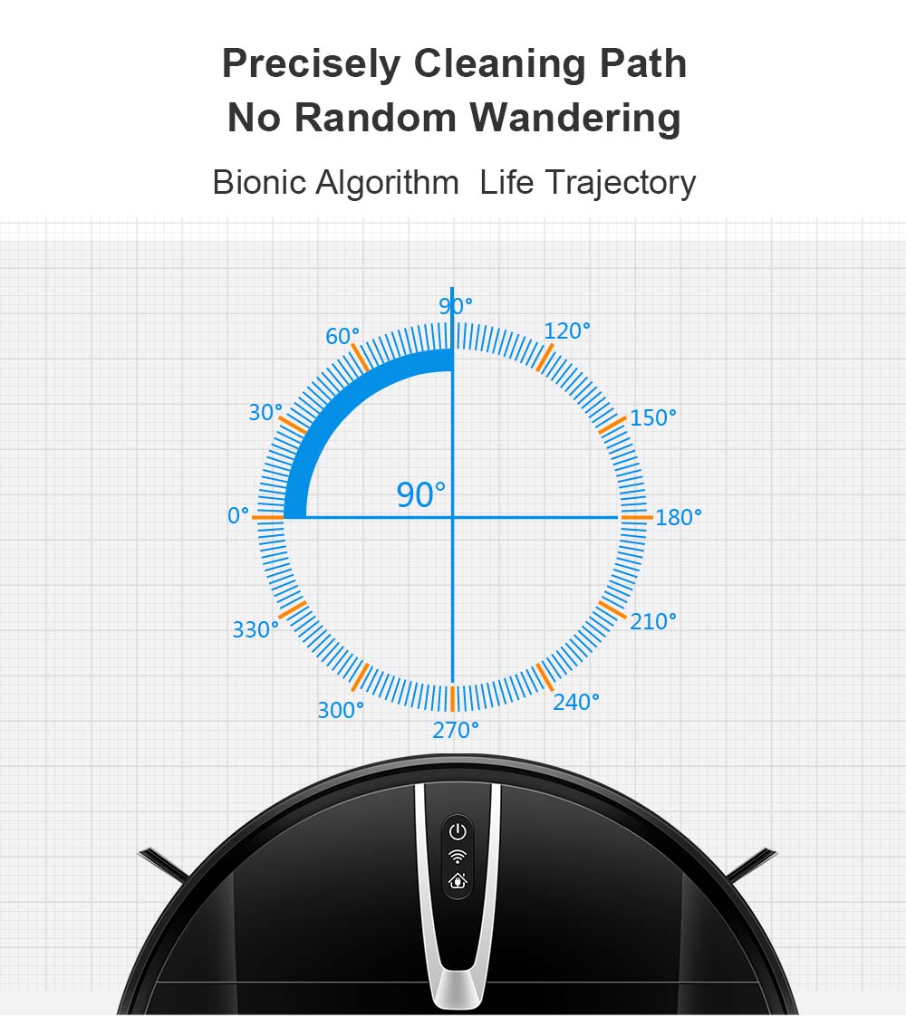 Robotický vysavač LIECTROUX V3S Pro, sací výkon 4000 Pa, suché a mokré vytírání, 2D mapa, navigace, s pamětí, hlasové ovládání pomocí WiFi aplikace