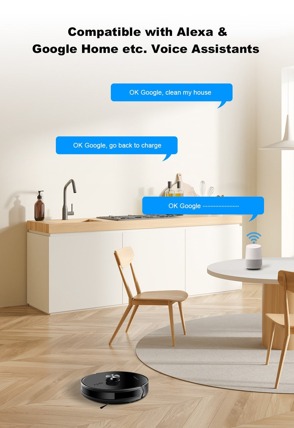 Robotický vysavač Liectroux X6, sací výkon 6500 Pa, laserová navigace LDS, nádrž na vodu 235 ml, odpadkový koš 400 ml, 5 uložených map, baterie 2600 mAh, ovládání aplikací/hlasové ovládání