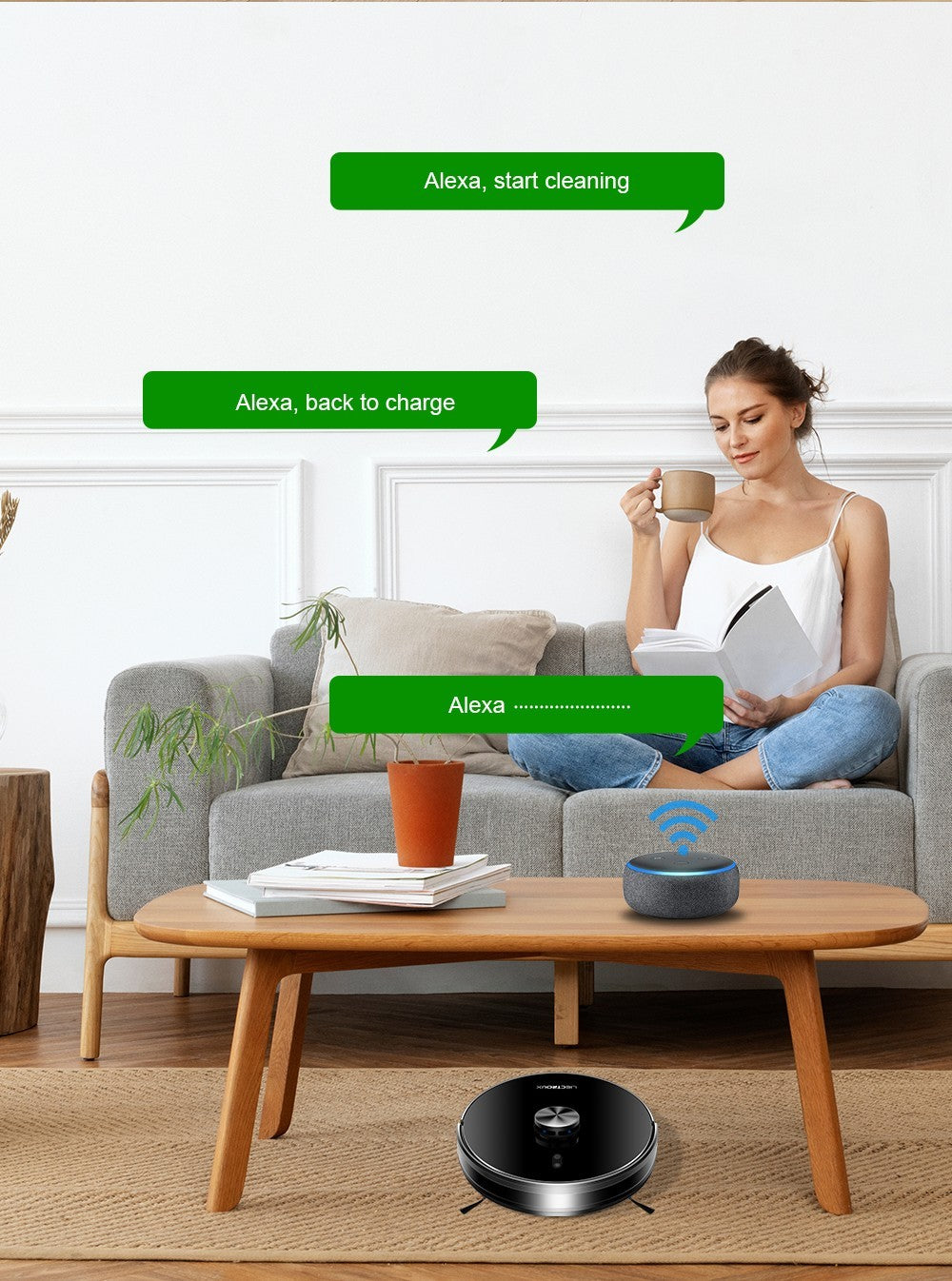 Robotický vysavač Liectroux X6, sací výkon 6500 Pa, laserová navigace LDS, nádrž na vodu 235 ml, odpadkový koš 400 ml, 5 uložených map, baterie 2600 mAh, ovládání aplikací/hlasové ovládání