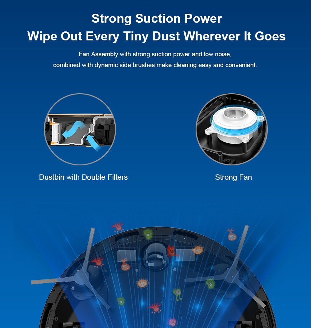 Robotický vysavač Liectroux X6, sací výkon 6500 Pa, laserová navigace LDS, nádrž na vodu 235 ml, odpadkový koš 400 ml, 5 uložených map, baterie 2600 mAh, ovládání aplikací/hlasové ovládání