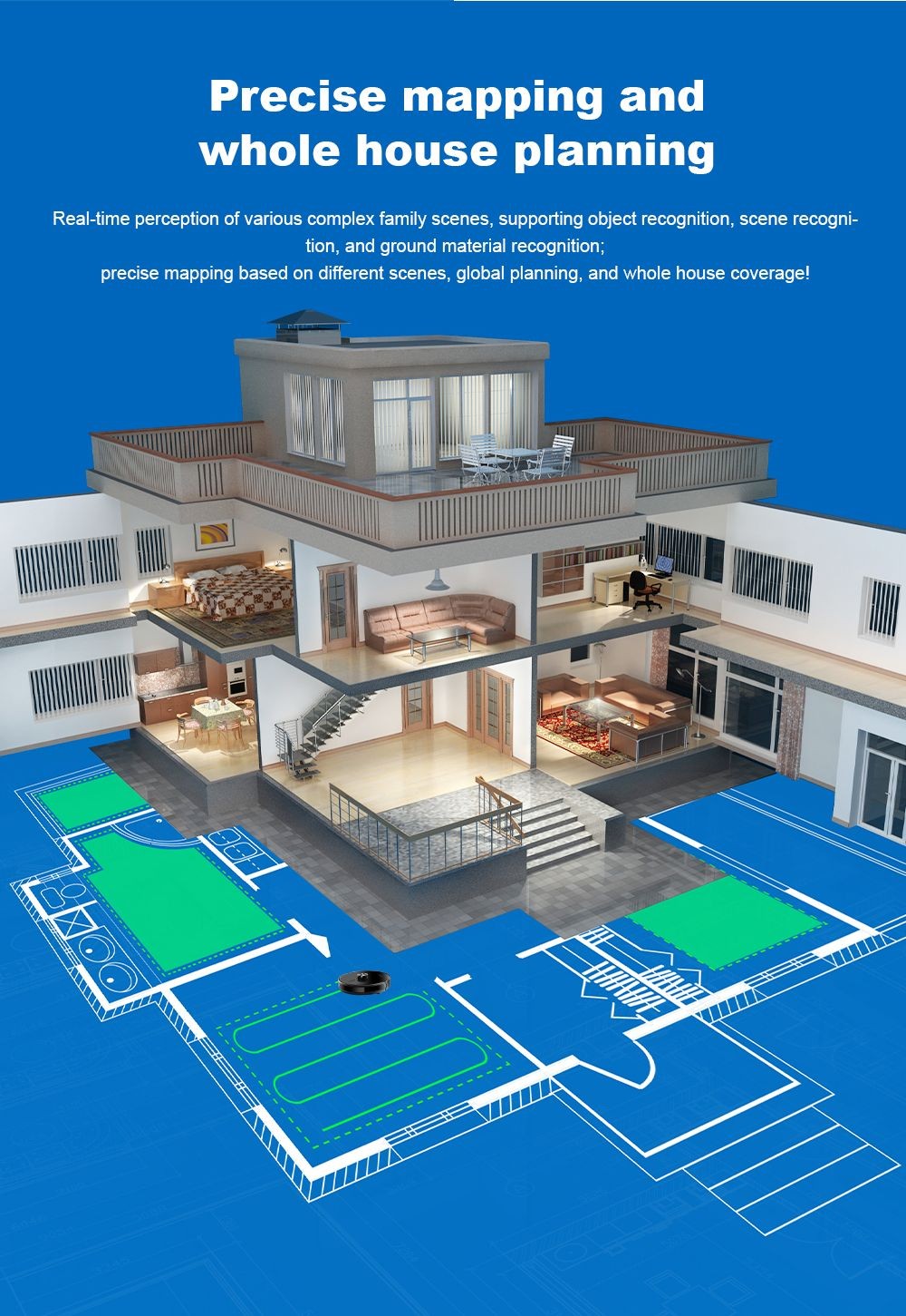 Robotický vysavač Liectroux X6, sací výkon 6500 Pa, laserová navigace LDS, nádrž na vodu 235 ml, odpadkový koš 400 ml, 5 uložených map, baterie 2600 mAh, ovládání aplikací/hlasové ovládání