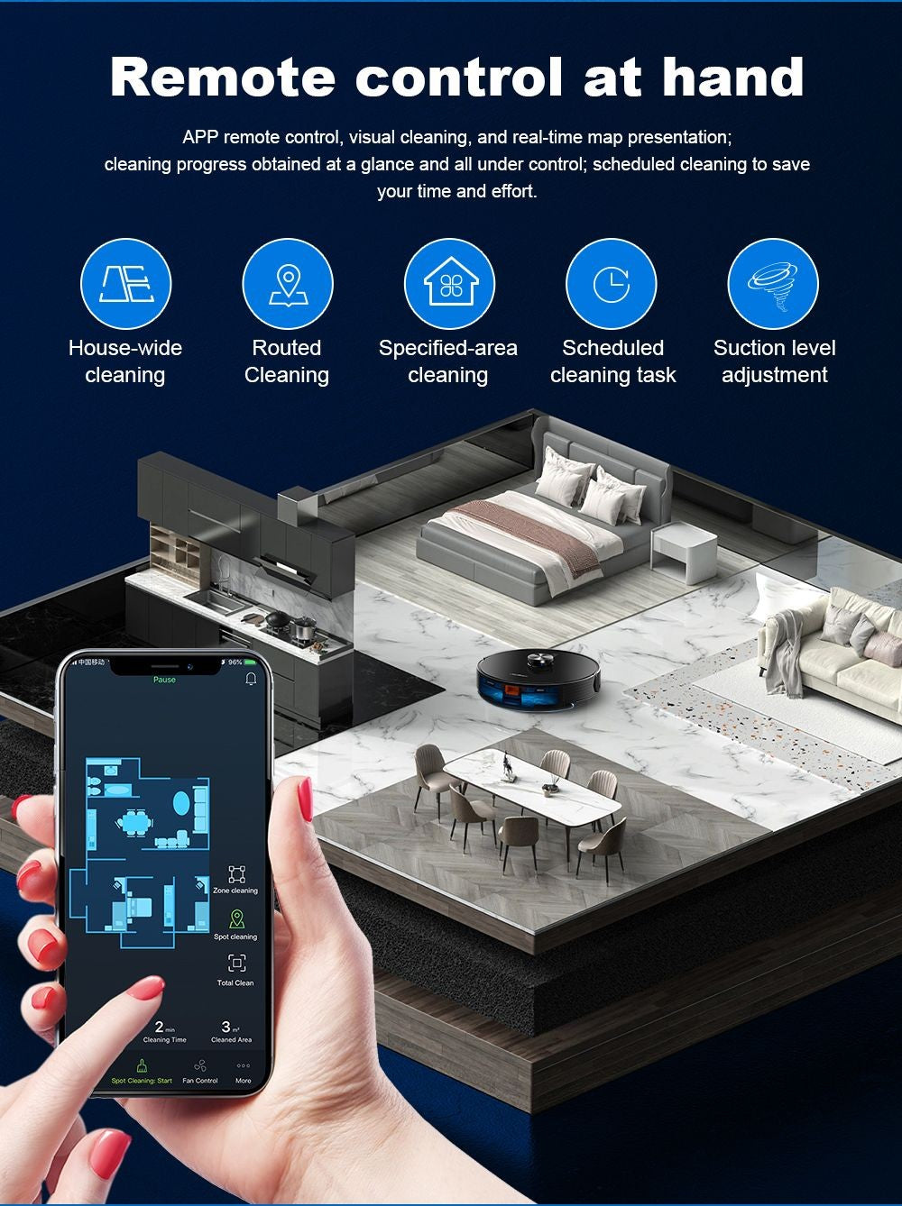 Robotický vysavač Liectroux X6, sací výkon 6500 Pa, laserová navigace LDS, nádrž na vodu 235 ml, odpadkový koš 400 ml, 5 uložených map, baterie 2600 mAh, ovládání aplikací/hlasové ovládání