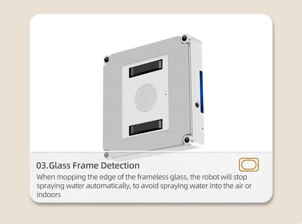 Robotický čistič oken Liectroux YW509, dvojitý vodní sprej, sací výkon 3000 Pa, laserový senzor, ochrana proti pádu, 3 režimy čištění, inteligentní plánování trasy, nízká hlučnost, dálkové ovládání - bílý