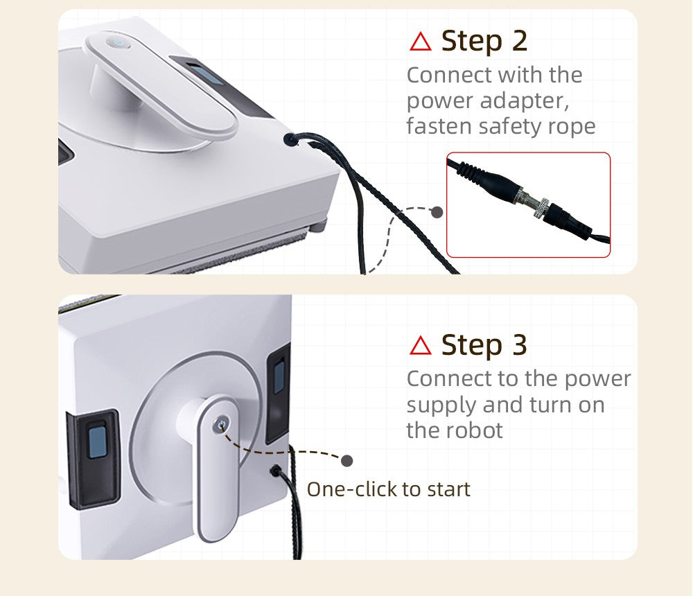 Robotický čistič oken Liectroux YW509, dvojitý vodní sprej, sací výkon 3000 Pa, laserový senzor, ochrana proti pádu, 3 režimy čištění, inteligentní plánování trasy, nízká hlučnost, dálkové ovládání - bílý