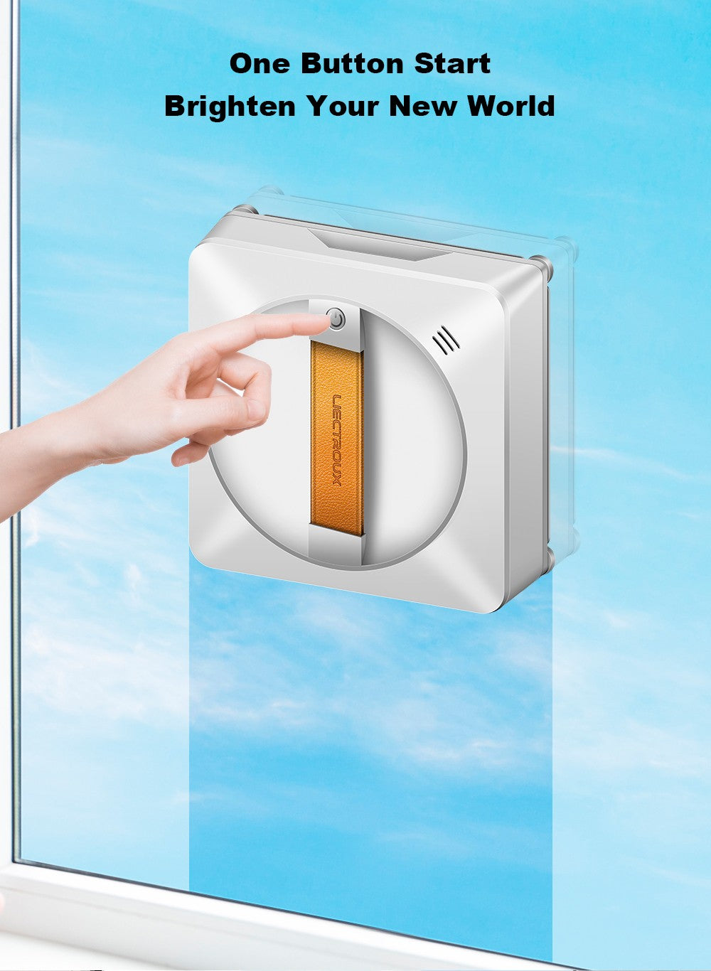 Liectroux YW710 robotický čistič oken, dvojitý vodní sprchový střik, sací tlak 2500 Pa, nízká hlučnost, vodicí kolečka o 360°, dálkové ovládání a ovládání aplikací, bílý