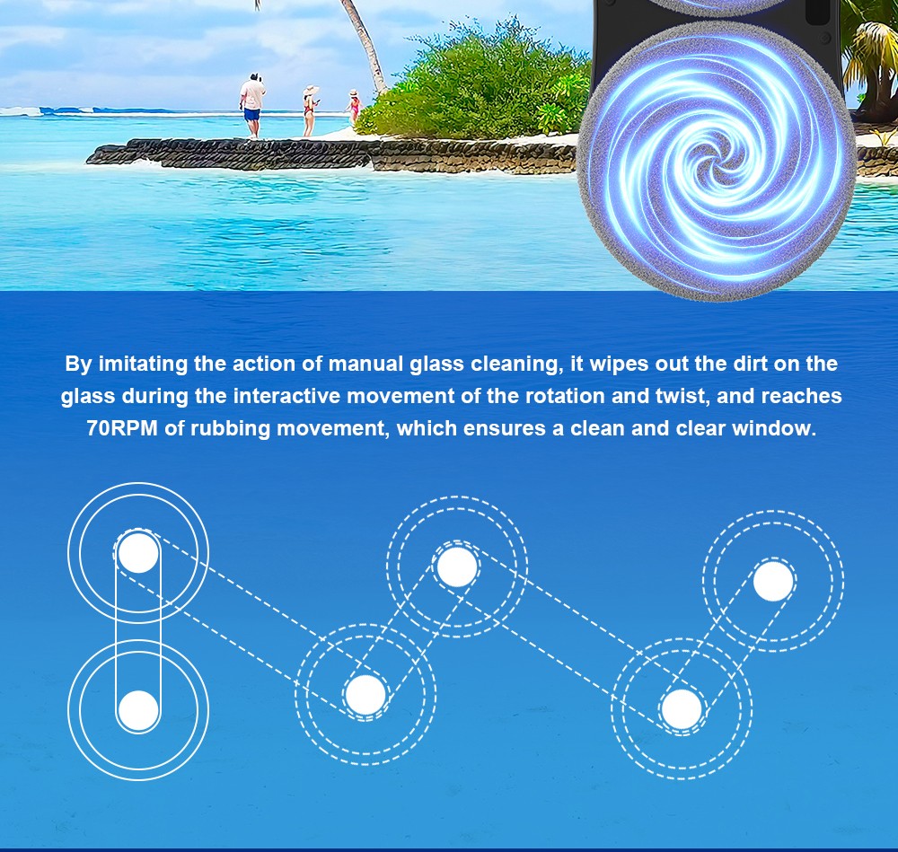 Robotický čistič oken LIECTROUX YW810, obousměrný rozprašovač vody, suché a mokré vytírání, AI trasa, bezkartáčový motor a ventilátor, ovládání přes aplikaci a dálkové ovládání, více způsobů zabezpečení, černý