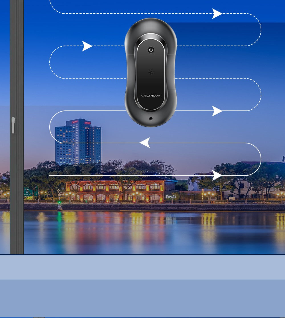 Robotický čistič oken LIECTROUX YW810, obousměrný rozprašovač vody, suché a mokré vytírání, AI trasa, bezkartáčový motor a ventilátor, ovládání přes aplikaci a dálkové ovládání, více způsobů zabezpečení, černý