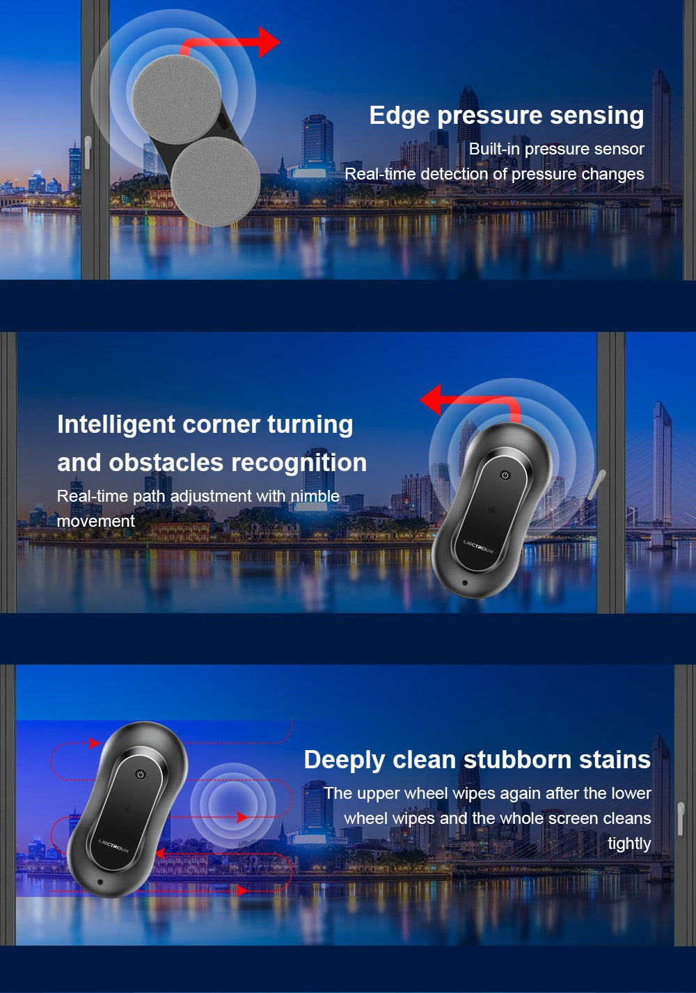 Robotický čistič oken LIECTROUX YW810, obousměrný rozprašovač vody, suché a mokré vytírání, AI trasa, bezkartáčový motor a ventilátor, ovládání přes aplikaci a dálkové ovládání, více způsobů zabezpečení, černý