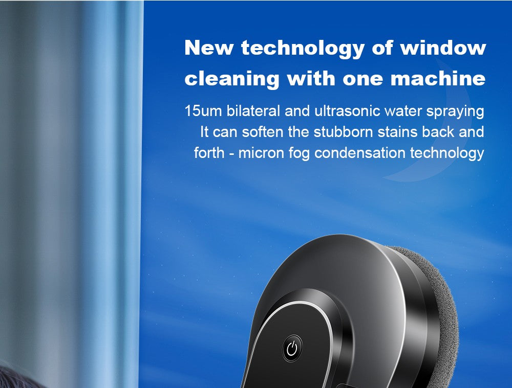 Robotický čistič oken LIECTROUX YW810, obousměrný rozprašovač vody, suché a mokré vytírání, AI trasa, bezkartáčový motor a ventilátor, ovládání přes aplikaci a dálkové ovládání, více způsobů zabezpečení, černý