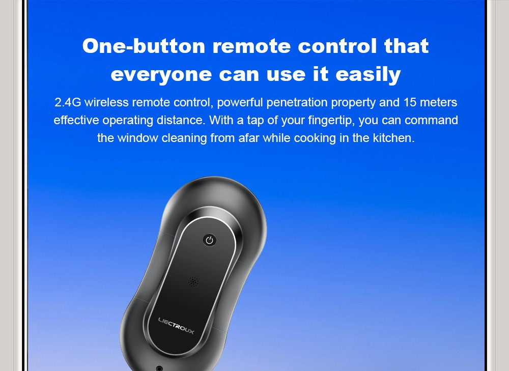 Robotický čistič oken LIECTROUX YW810, obousměrný rozprašovač vody, suché a mokré vytírání, AI trasa, bezkartáčový motor a ventilátor, ovládání přes aplikaci a dálkové ovládání, více způsobů zabezpečení, černý
