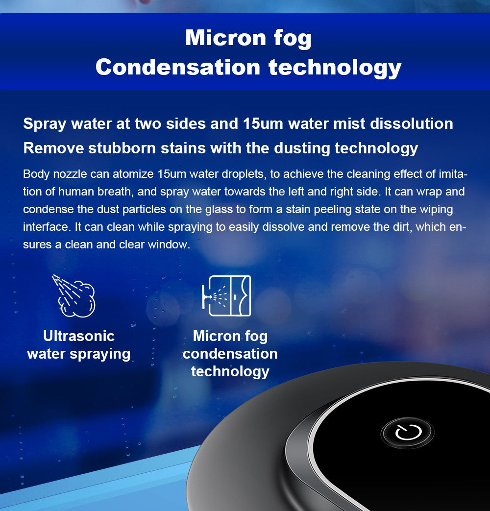 Robotický čistič oken LIECTROUX YW810, obousměrný rozprašovač vody, suché a mokré vytírání, AI trasa, bezkartáčový motor a ventilátor, ovládání přes aplikaci a dálkové ovládání, více způsobů zabezpečení, černý