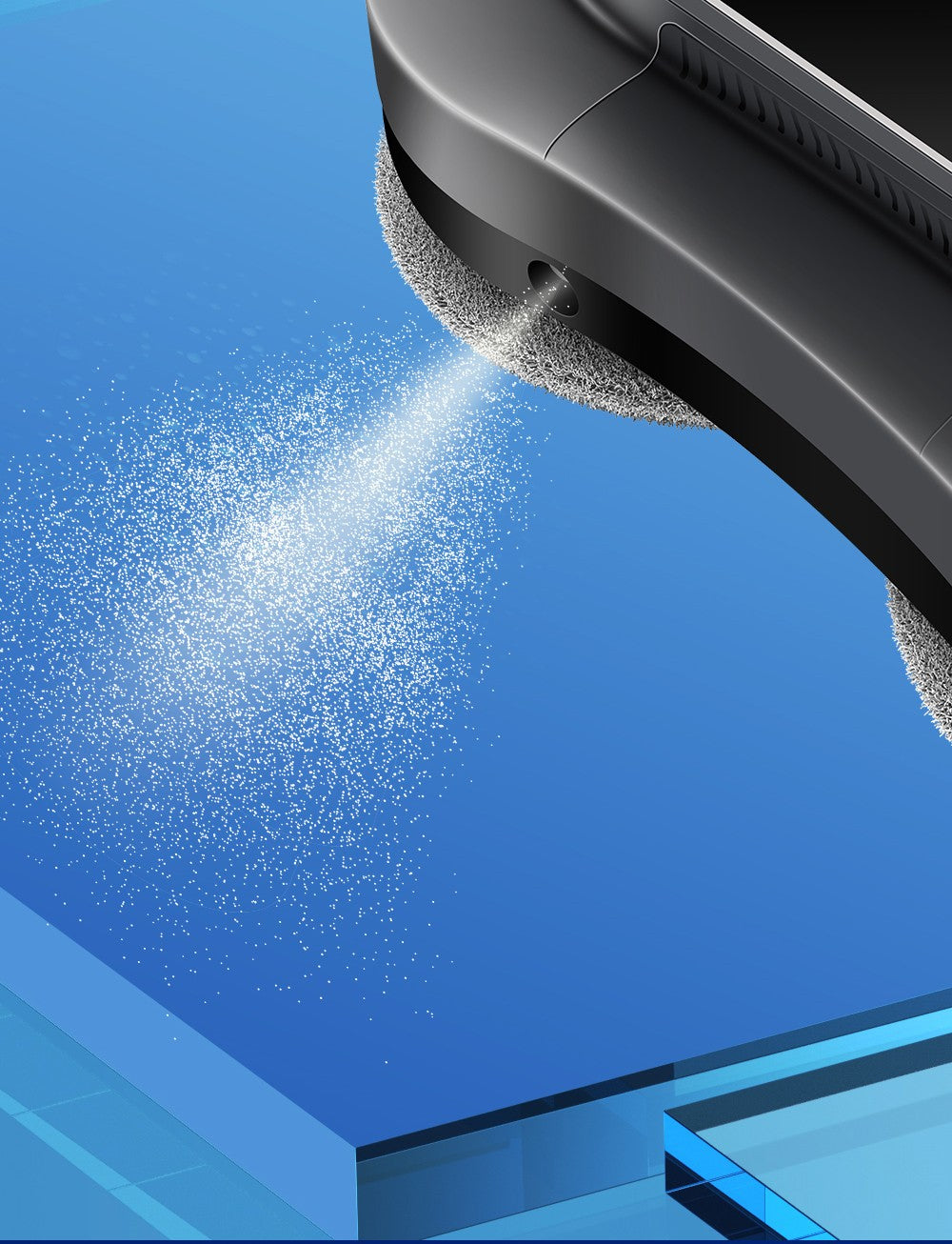 Robotický čistič oken LIECTROUX YW810, obousměrný rozprašovač vody, suché a mokré vytírání, AI trasa, bezkartáčový motor a ventilátor, ovládání přes aplikaci a dálkové ovládání, více způsobů zabezpečení, černý