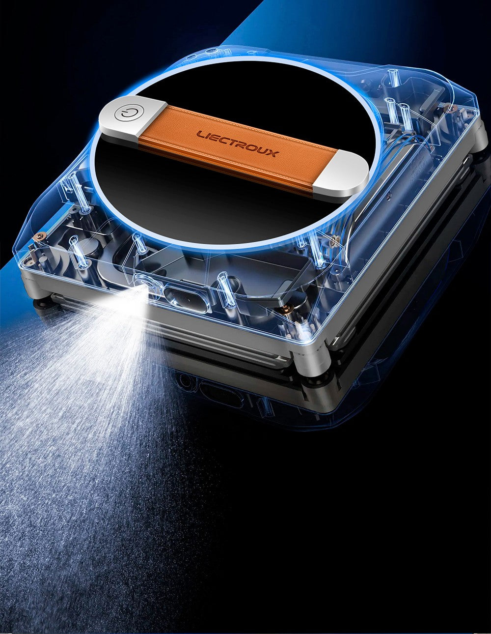 Liectroux YW910 robotický čistič oken, dvojitý vodní sprej, sací výkon 3000 Pa, laserový senzor, ovládání aplikací a dálkovým ovládáním, paměťová funkce