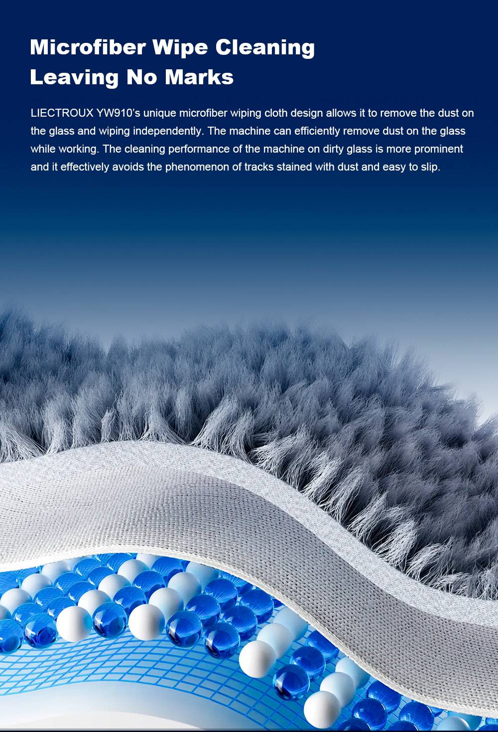 Liectroux YW910 robotický čistič oken, dvojitý vodní sprej, sací výkon 3000 Pa, laserový senzor, ovládání aplikací a dálkovým ovládáním, paměťová funkce