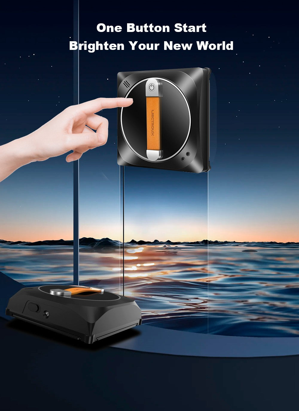 Liectroux YW910 robotický čistič oken, dvojitý vodní sprej, sací výkon 3000 Pa, laserový senzor, ovládání aplikací a dálkovým ovládáním, paměťová funkce