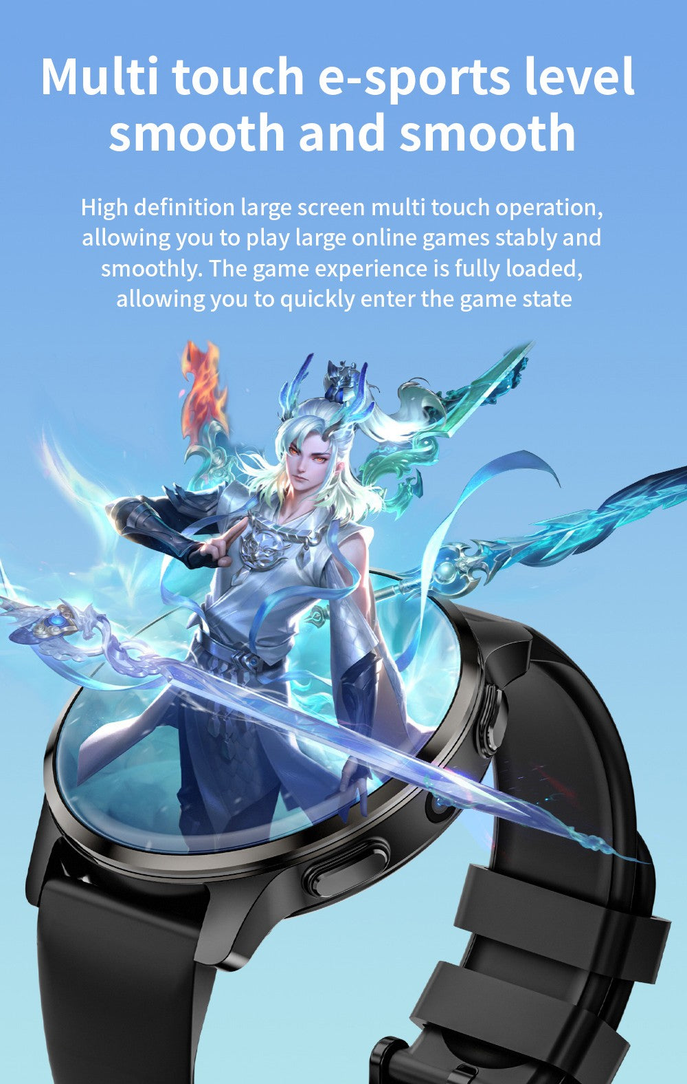 Chytré hodinky LOKMAT APPLLP 2, 1,508palcový AMOLED displej, podpora 4G SIM karet, Android 8.1, NFC přístup, nepřetržité sledování zdraví, více sportovních režimů