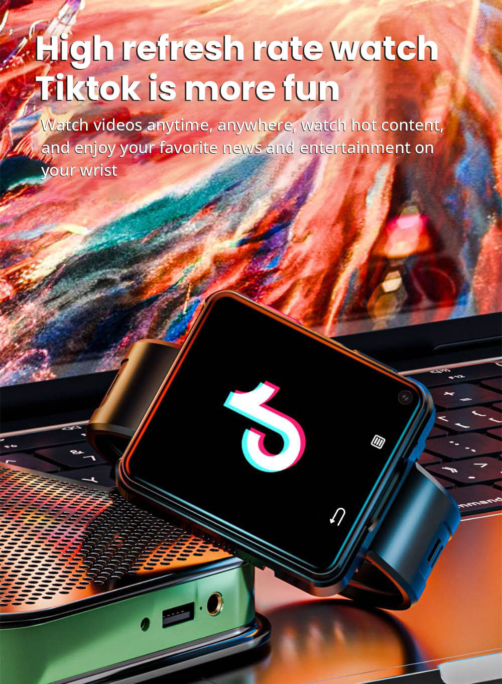 Odnímatelné chytré hodinky LOKMAT APPLLP 2 MAX, 2,64palcový displej, Android 11, podpora SIM karet 4G/5G, připojení Bluetooth, GPS určování polohy, baterie 1200 mAh