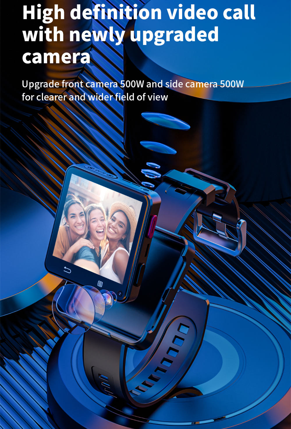 Odnímatelné chytré hodinky LOKMAT APPLLP 2 MAX, 2,64palcový displej, Android 11, podpora SIM karet 4G/5G, připojení Bluetooth, GPS určování polohy, baterie 1200 mAh