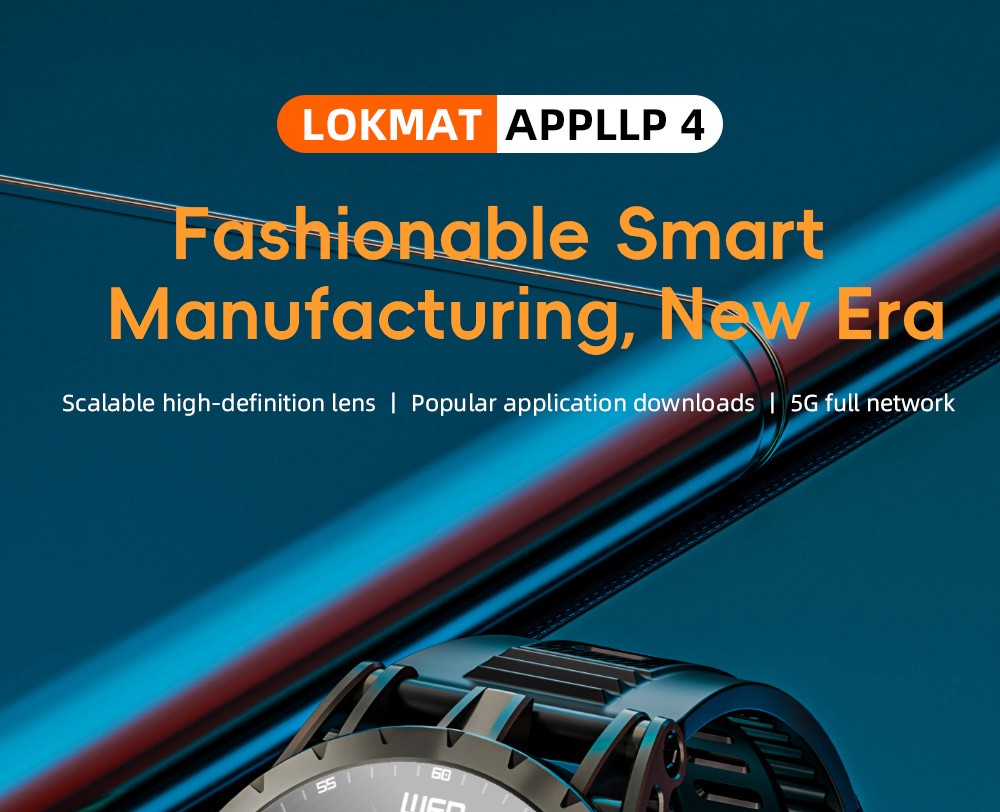 Chytré hodinky LOKMAT APPLLP 4, 1,508palcový AMOLED displej, podpora SIM karet 4G/5G, monitorování tepové frekvence a kyslíku v krvi, funkce NFC, GPS polohování