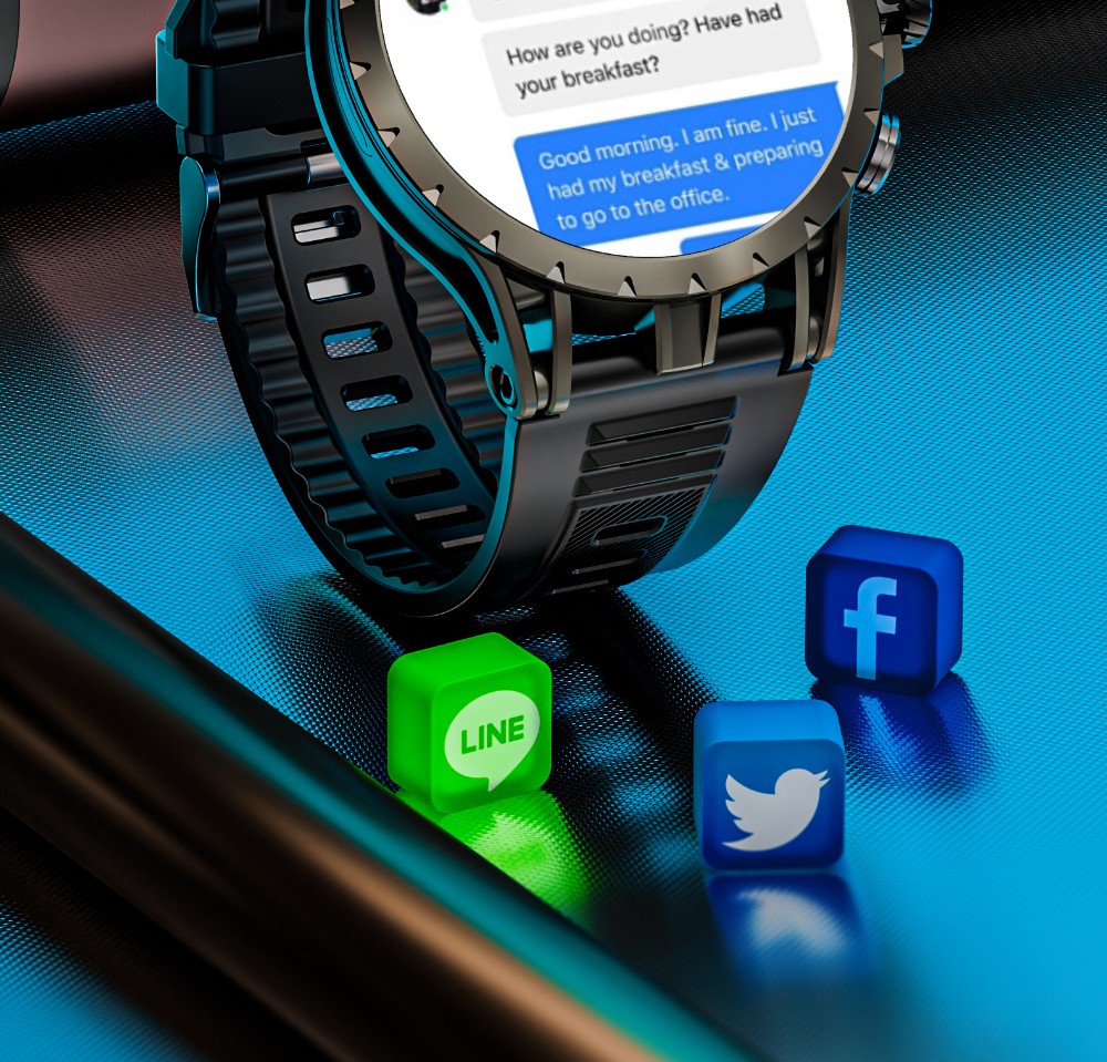 Chytré hodinky LOKMAT APPLLP 4, 1,508palcový AMOLED displej, podpora SIM karet 4G/5G, monitorování tepové frekvence a kyslíku v krvi, funkce NFC, GPS polohování