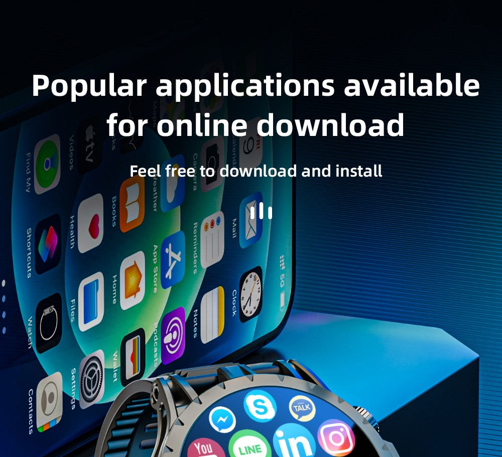 Chytré hodinky LOKMAT APPLLP 4, 1,508palcový AMOLED displej, podpora SIM karet 4G/5G, monitorování tepové frekvence a kyslíku v krvi, funkce NFC, GPS polohování